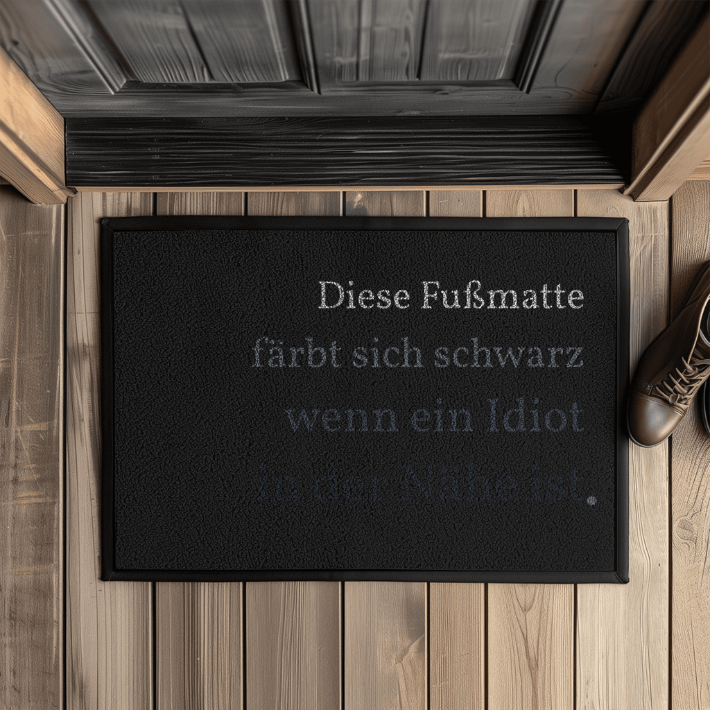 Fußmatte „Idiot in der Nähe“ – mit Gummirand