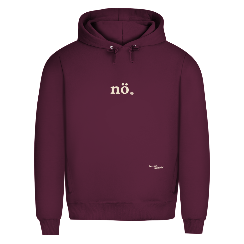 Premium unisex Hoodie "nö." – Für Momente ohne Worte (Druck creme)