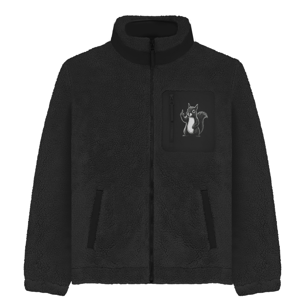 Sherpa Fleecejacke „Friendly Rebel Squirrel“ | Unisex Teddyjacke