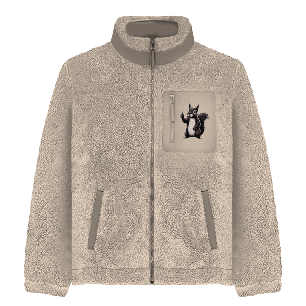 Sherpa Fleecejacke „Friendly Rebel Squirrel“ | Unisex Teddyjacke