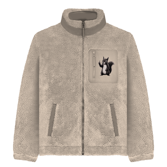 Sherpa Fleecejacke „Friendly Rebel Squirrel“ | Unisex Teddyjacke