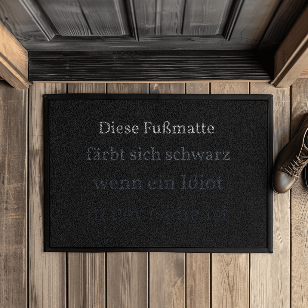 Fußmatte „Idiot in der Nähe“ – mit Gummirand