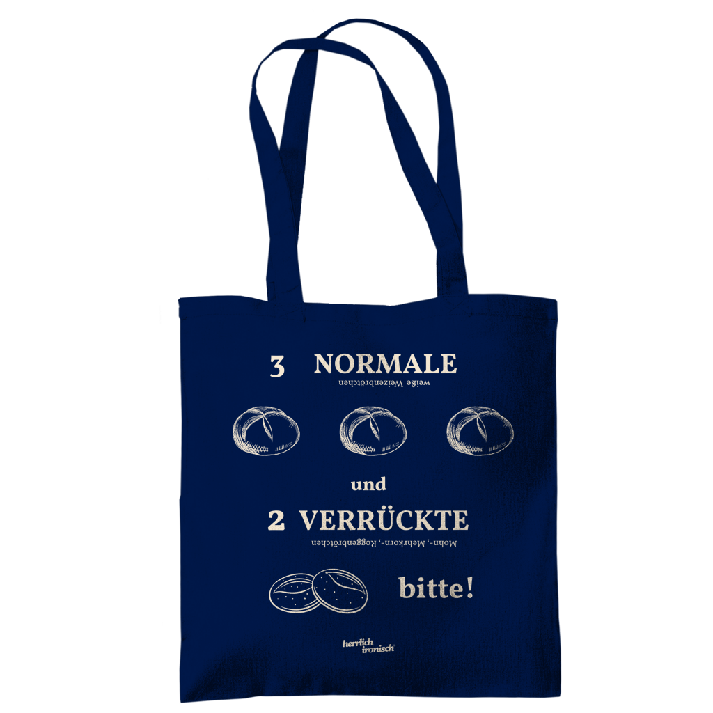 3 Normale und 2 Verrückte – Baumwoll-Tragetasche