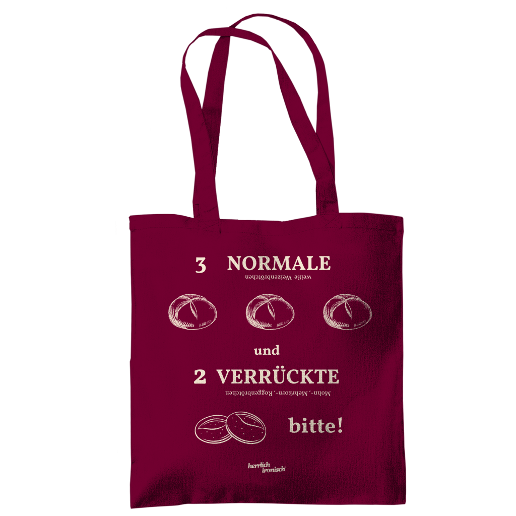 3 Normale und 2 Verrückte – Baumwoll-Tragetasche