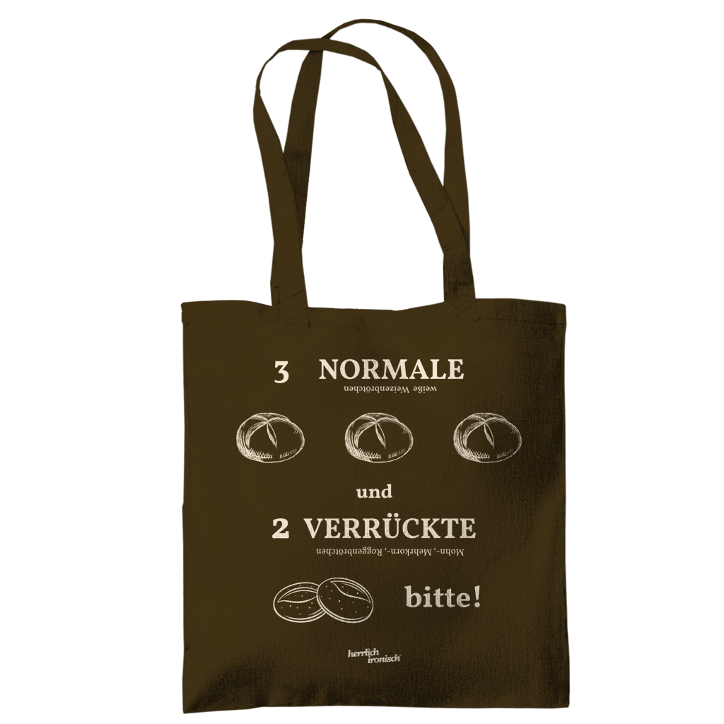 3 Normale und 2 Verrückte – Baumwoll-Tragetasche