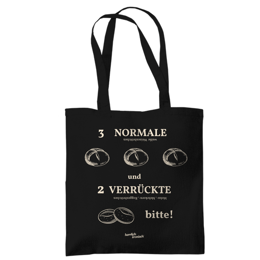 3 Normale und 2 Verrückte – Baumwoll-Tragetasche